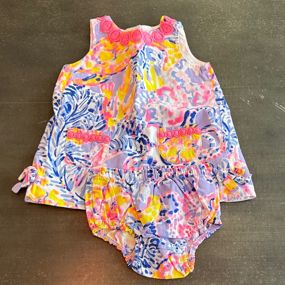 Lilly Pulitzer Pink and Yellow Kids Casual Dress